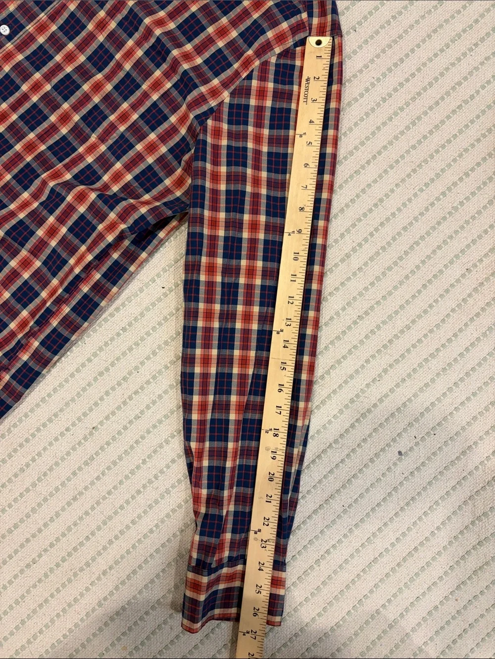 J. Crew Men’s Plaid Button-Down Shirt in Navy, Red & Cream